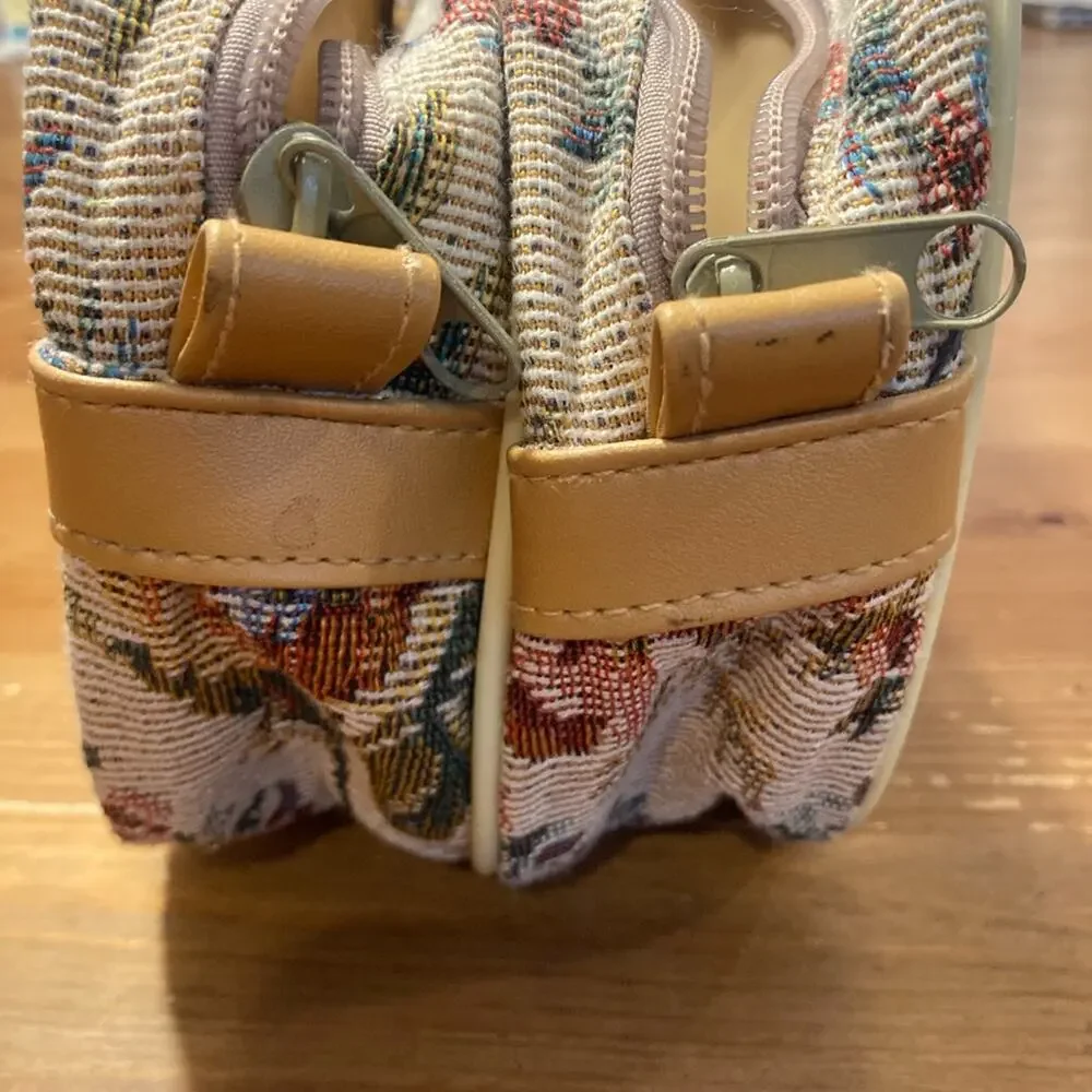 Vintage floral tapestry cosmetic or toiletry bag cottagecore grandmacore quaint